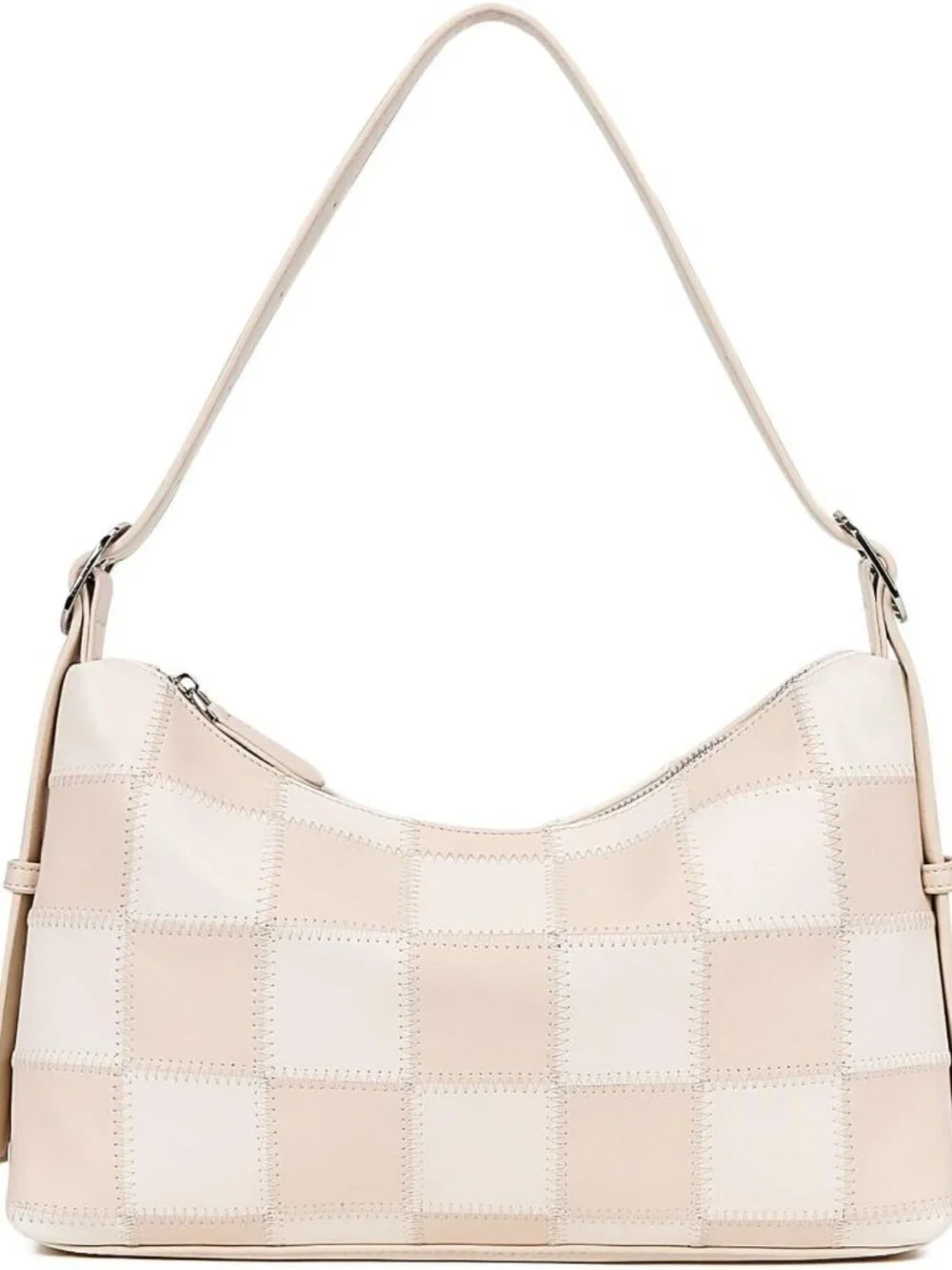 Chic Checkered Black & White Crossbody Bag | Trendy Leather Tote & Hobo Handbag